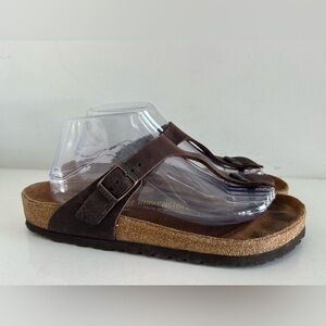 Birkenstock Gizeh Brown Habana Oiled Leather Regular Women’s Size EU 40 US 9